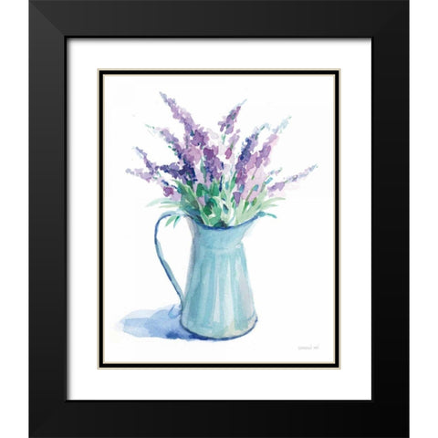 Farmstand Lavender Black Modern Wood Framed Art Print with Double Matting by Nai, Danhui