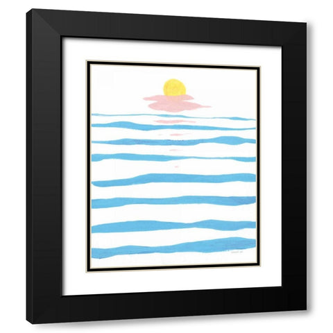 Across the Water Black Modern Wood Framed Art Print with Double Matting by Nai, Danhui