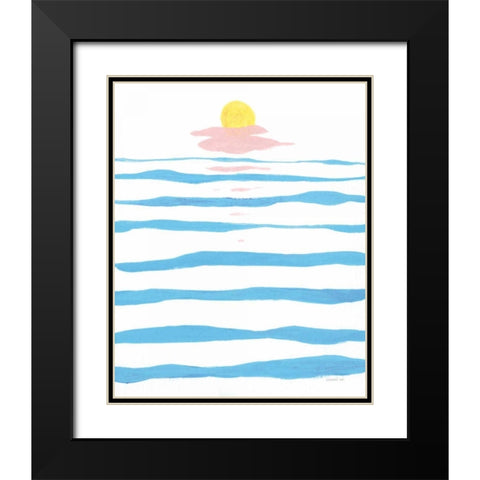 Across the Water Black Modern Wood Framed Art Print with Double Matting by Nai, Danhui