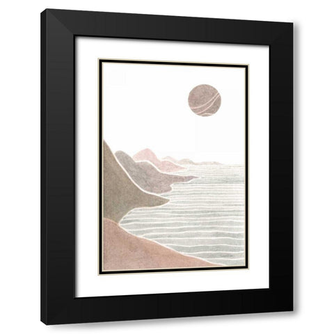 Shore Upon Shore Black Modern Wood Framed Art Print with Double Matting by Nai, Danhui