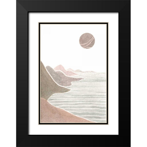 Shore Upon Shore Black Modern Wood Framed Art Print with Double Matting by Nai, Danhui