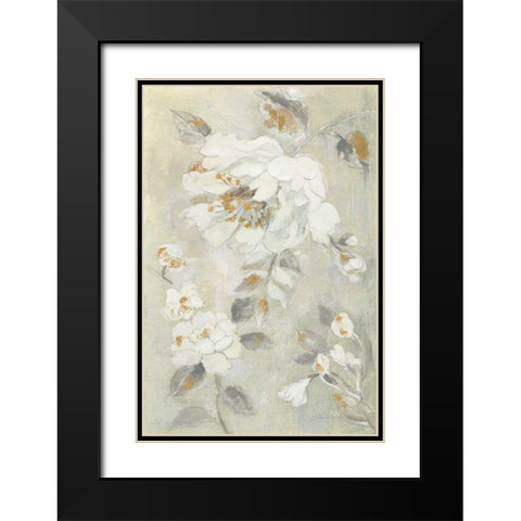 Romantic Spring Flowers II White Black Modern Wood Framed Art Print with Double Matting by Vassileva, Silvia
