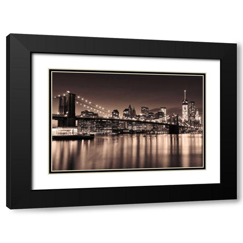 Sepia City Black Modern Wood Framed Art Print with Double Matting by Gendreau, Katherine