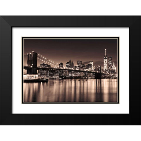 Sepia City Black Modern Wood Framed Art Print with Double Matting by Gendreau, Katherine