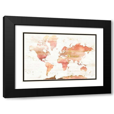 Desert Blooms Abstract Map Black Modern Wood Framed Art Print with Double Matting by Marshall, Laura