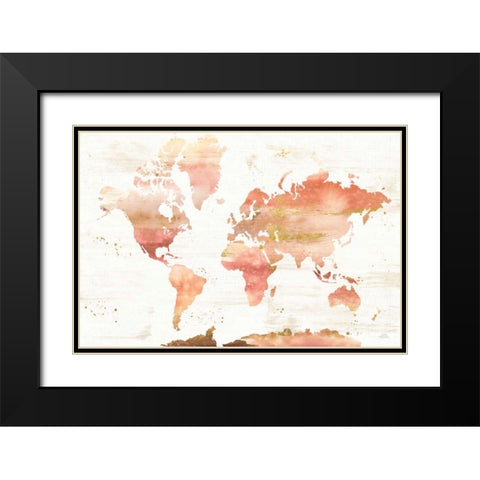 Desert Blooms Abstract Map Black Modern Wood Framed Art Print with Double Matting by Marshall, Laura