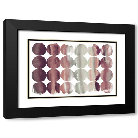 Summer Dots Plum Horizontal Black Modern Wood Framed Art Print with Double Matting by DeNeige, Elyse