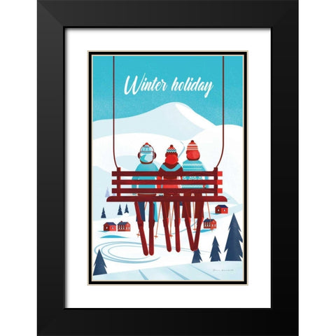 Winter Holiday Black Modern Wood Framed Art Print with Double Matting by Escalante, Omar
