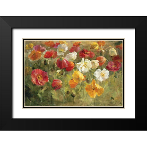 Poppy Field Black Modern Wood Framed Art Print with Double Matting by Nai, Danhui