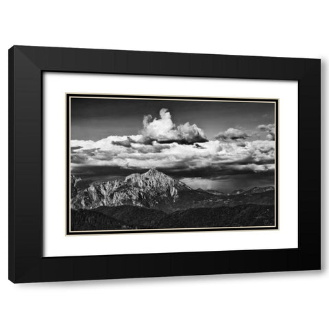 View of the Peaks Black Modern Wood Framed Art Print with Double Matting by Aledanda
