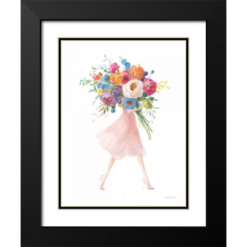 Bursting with Flowers II Black Modern Wood Framed Art Print with Double Matting by Nai, Danhui