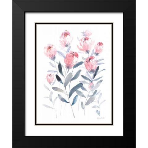 All the Protea Black Modern Wood Framed Art Print with Double Matting by Nai, Danhui