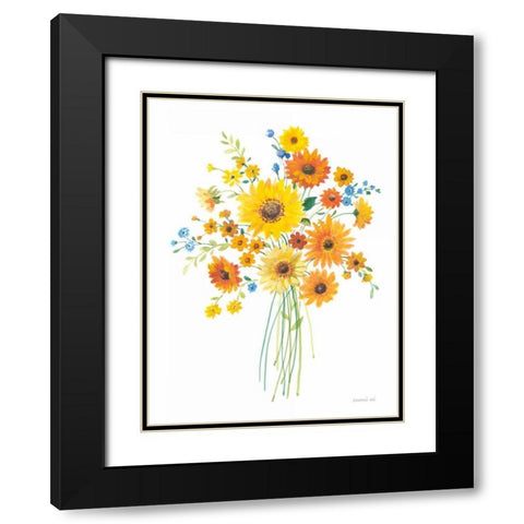 Sunshine Bouquet I Black Modern Wood Framed Art Print with Double Matting by Nai, Danhui