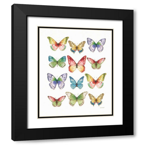 Colorful Breeze Butterflies Black Modern Wood Framed Art Print with Double Matting by Audit, Lisa