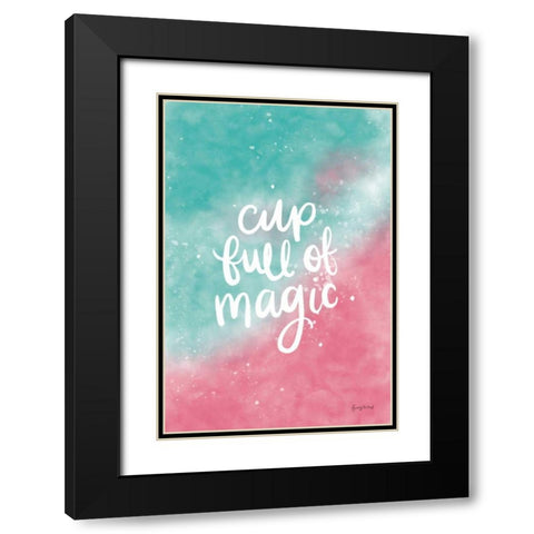 Magical Girl II Cup Full of Magic Black Modern Wood Framed Art Print with Double Matting by Thorns, Becky