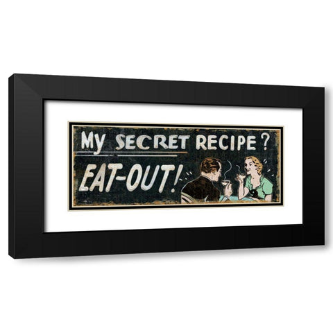 My Secret Recipe Black Modern Wood Framed Art Print with Double Matting by Pela Studio