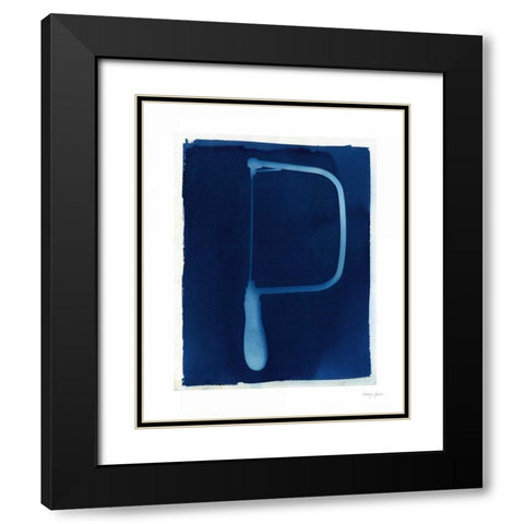 Cyanotype Tools VI Black Modern Wood Framed Art Print with Double Matting by Green, Nancy