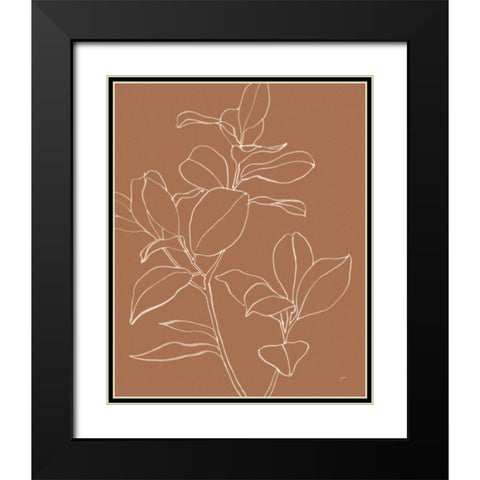 Warm Magnolia Branch I Black Modern Wood Framed Art Print with Double Matting by Panganiban, Karyn