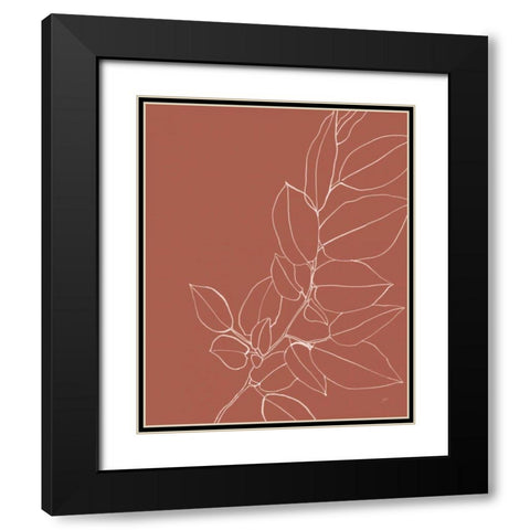 Warm Magnolia Branch II Black Modern Wood Framed Art Print with Double Matting by Panganiban, Karyn