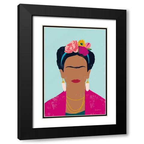 Frida Kahlo I Black Modern Wood Framed Art Print with Double Matting by Thorns, Becky
