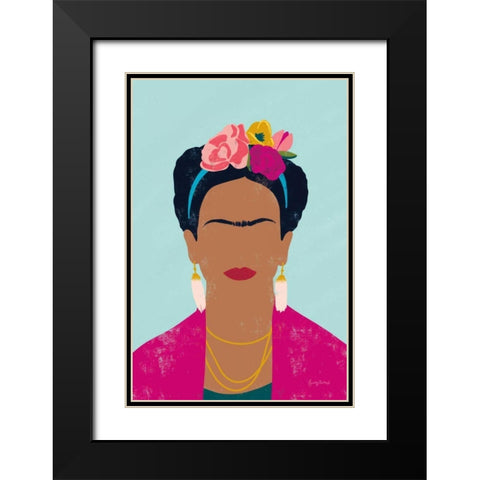 Frida Kahlo I Black Modern Wood Framed Art Print with Double Matting by Thorns, Becky