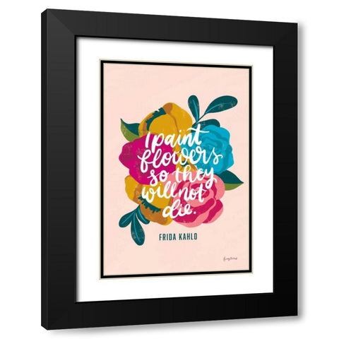 Frida Kahlo II Black Modern Wood Framed Art Print with Double Matting by Thorns, Becky