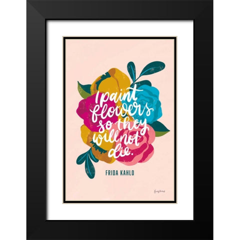 Frida Kahlo II Black Modern Wood Framed Art Print with Double Matting by Thorns, Becky