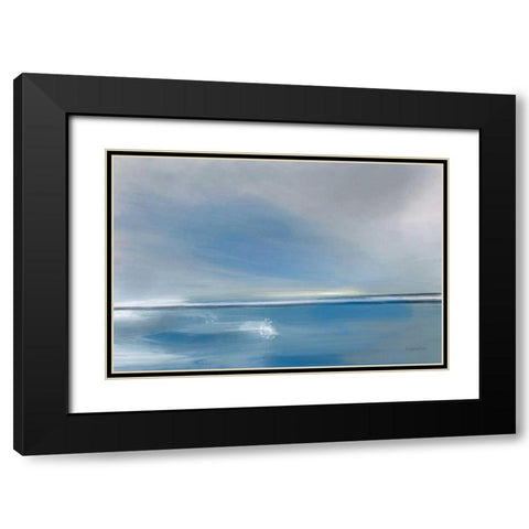 Shining Sea Black Modern Wood Framed Art Print with Double Matting by Charro, Mercedes Lopez