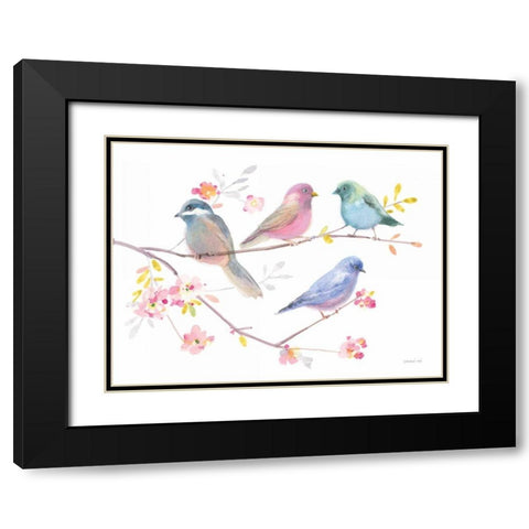 Flight Friends V Black Modern Wood Framed Art Print with Double Matting by Nai, Danhui