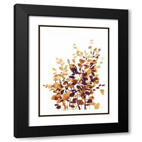 Brown Botanicals Black Modern Wood Framed Art Print with Double Matting by Pete, Katrina