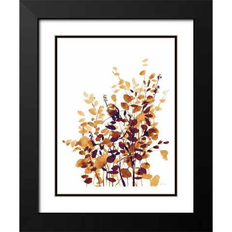 Brown Botanicals Black Modern Wood Framed Art Print with Double Matting by Pete, Katrina