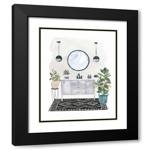 Lulus Powder Room II Black Modern Wood Framed Art Print with Double Matting by Panganiban, Karyn