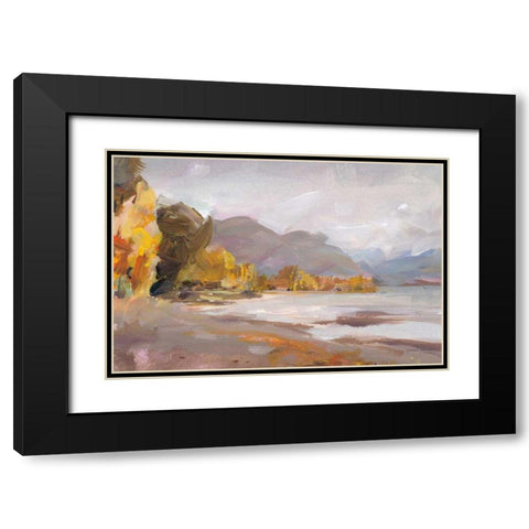 October Coast Black Modern Wood Framed Art Print with Double Matting by Nai, Danhui