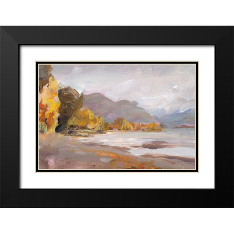 October Coast Black Modern Wood Framed Art Print with Double Matting by Nai, Danhui