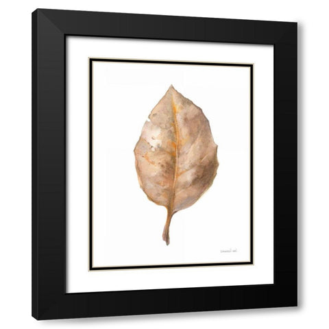 Fallen Leaf II Black Modern Wood Framed Art Print with Double Matting by Nai, Danhui