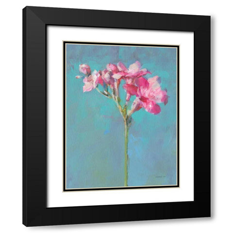 Modern Freesia I Black Modern Wood Framed Art Print with Double Matting by Nai, Danhui