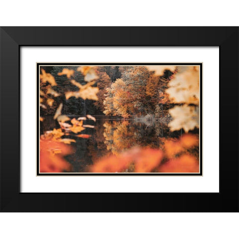 Autumn Reflections Black Modern Wood Framed Art Print with Double Matting by Marshall, Laura