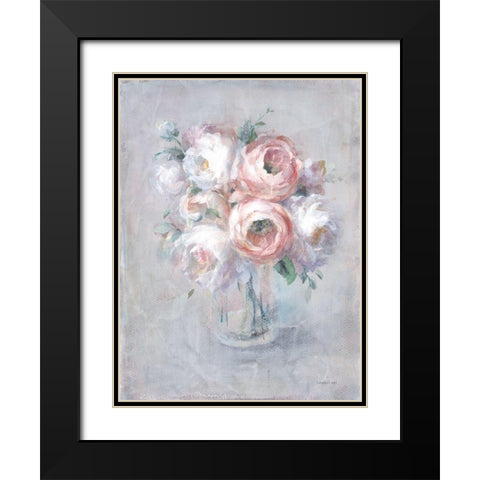 Light Summer Blooms I Black Modern Wood Framed Art Print with Double Matting by Nai, Danhui