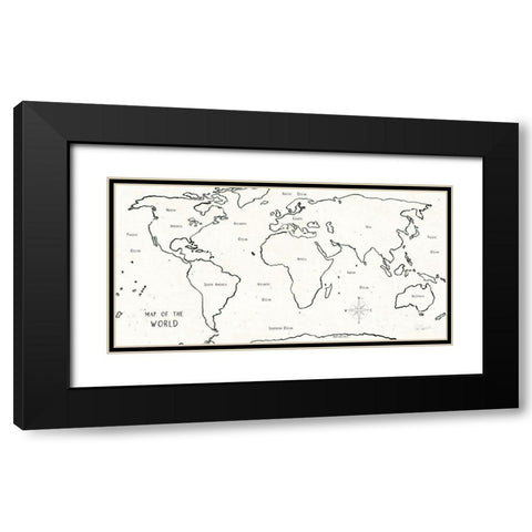 Sketch Map II Black Modern Wood Framed Art Print with Double Matting by Schlabach, Sue