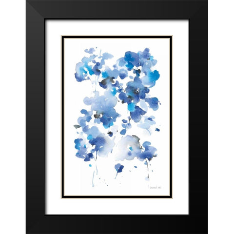 Cascading Petals I Black Modern Wood Framed Art Print with Double Matting by Nai, Danhui