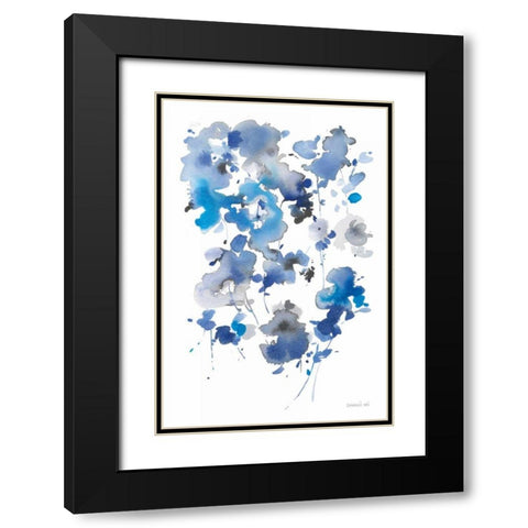 Cascading Petals II Black Modern Wood Framed Art Print with Double Matting by Nai, Danhui