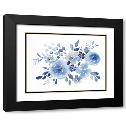 Fresh Blue Bower I Black Modern Wood Framed Art Print with Double Matting by Nai, Danhui