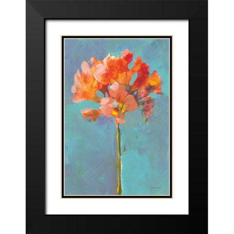 Modern Floral I Black Modern Wood Framed Art Print with Double Matting by Nai, Danhui