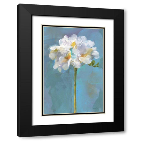 Modern Floral IV Black Modern Wood Framed Art Print with Double Matting by Nai, Danhui