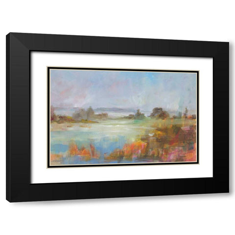 The  Long View Black Modern Wood Framed Art Print with Double Matting by Nai, Danhui