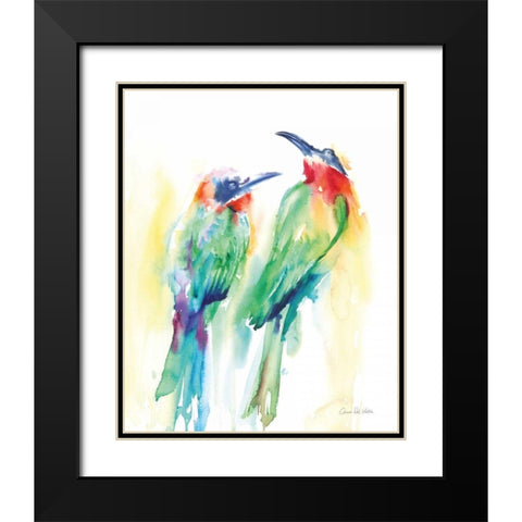 Tropical Birds Black Modern Wood Framed Art Print with Double Matting by Valle, Aimee Del
