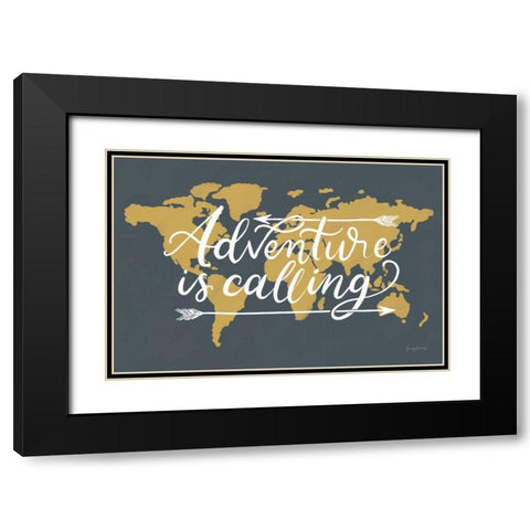 Mapped Out I Black Modern Wood Framed Art Print with Double Matting by Thorns, Becky