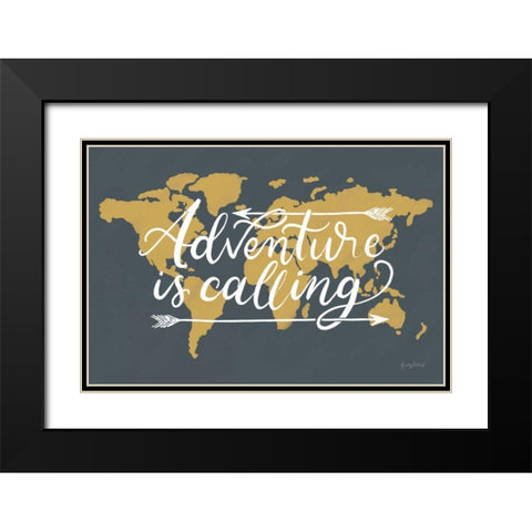 Mapped Out I Black Modern Wood Framed Art Print with Double Matting by Thorns, Becky