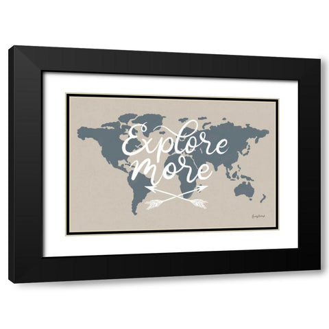 Mapped Out II Black Modern Wood Framed Art Print with Double Matting by Thorns, Becky