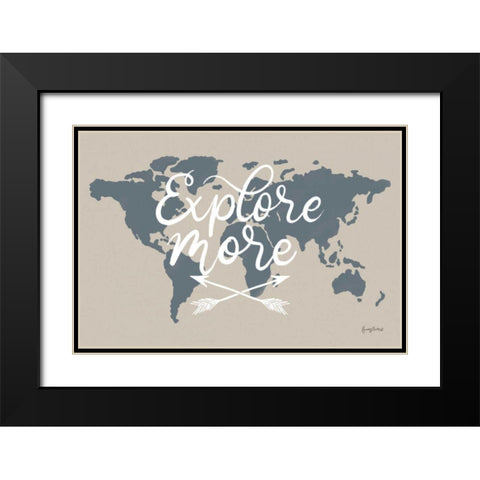 Mapped Out II Black Modern Wood Framed Art Print with Double Matting by Thorns, Becky